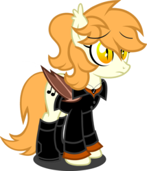Size: 1280x1498 | Tagged: safe, artist:buckeyescozycafe, oc, oc only, oc:oriana sunblood, bat pony, pony, boots, clothes, eyebrows, eyebrows visible through hair, female, mare, shoes, simple background, solo, transparent background