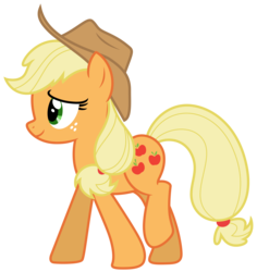 Size: 6877x7288 | Tagged: safe, artist:estories, applejack, earth pony, pony, g4, absurd resolution, female, mare, side view, simple background, smiling, solo, transparent background, vector, walking