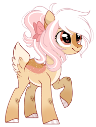 Size: 2275x2986 | Tagged: safe, artist:emberslament, oc, oc only, oc:cinnamon rose, deer pony, original species, bow, cute, hair bow, heart eyes, high res, ocbetes, simple background, solo, transparent background, wingding eyes