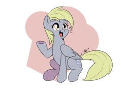 Size: 842x595 | Tagged: safe, artist:shelltoon, derpy hooves, pegasus, pony, g4, female, food, muffin, newbie artist training grounds, simple background, sitting, solo, transparent, transparent background