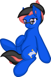 Size: 677x1007 | Tagged: safe, artist:zeka10000, oc, oc only, oc:scribe pen, earth pony, pony, bedroom eyes, ear fluff, female, glasses, looking at you, mare, request, requested art, short tail, simple background, sitting, solo, transparent background
