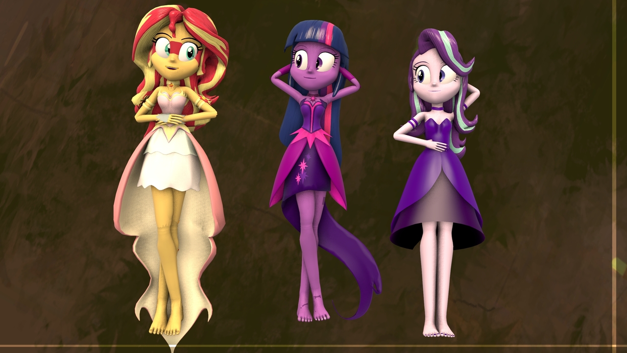 2190441 - safe, artist:azaleasdolls, artist:fannitasticfangirl, sci-twi,  sunset shimmer, twilight sparkle, fairy, human, equestria girls, friendship  games, g4, bare shoulders, barely eqg related, clothes, crossover, daydream  shimmer, disney, disney