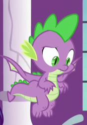 Size: 233x332 | Tagged: safe, screencap, spike, dragon, between dark and dawn, g4, claws, cropped, flying, male, solo, tail, toes, winged spike, wings