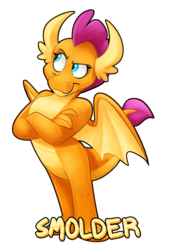 Size: 1280x1873 | Tagged: safe, artist:luximus17, smolder, dragon, g4, crossed arms, cute, dragoness, female, simple background, smolderbetes, solo, teenaged dragon, teenager, transparent background