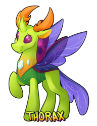 Size: 1280x1670 | Tagged: safe, artist:luximus17, thorax, changedling, changeling, g4, cute, king thorax, male, raised leg, simple background, solo, spread wings, thorabetes, transparent background, wings