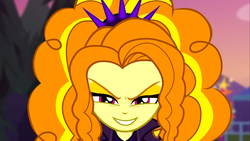 Size: 1912x1080 | Tagged: safe, screencap, adagio dazzle, equestria girls, equestria girls series, g4, sunset's backstage pass!, spoiler:eqg series (season 2), close-up, evil grin, female, flirting, grin, lidded eyes, looking at you, smiling, solo