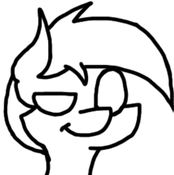 Size: 263x264 | Tagged: safe, artist:theartisttree, oc, oc only, oc:theartisttree, earth pony, pony, black and white, emoji, emotes, grayscale, happy, monochrome, png, simple background, smiling, smug, solo, transparent background, white eyes