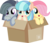Size: 7869x6727 | Tagged: safe, artist:cyanlightning, coco pommel, fluttershy, marble pie, earth pony, pegasus, pony, g4, .svg available, absurd resolution, blushing, box, chest fluff, cocobetes, cute, daaaaaaaaaaaw, ear fluff, female, filly, filly coco pommel, filly fluttershy, filly marble pie, flutterbox, marblebetes, open mouth, pony in a box, shyabetes, simple background, sitting, the council of shy ponies, transparent background, trio, trio female, vector, weapons-grade cute, young, younger
