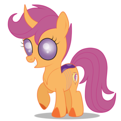 Size: 3000x3000 | Tagged: safe, artist:squipycheetah, scootaloo, changepony, hybrid, pegasus, pony, g4, alternate cutie mark, cute, cutealoo, cutie mark, female, filly, folded wings, happy, high res, looking at you, raised hoof, scootaling, scootling, simple background, smiling, solo, species swap, the cmc's cutie marks, transparent background, wings