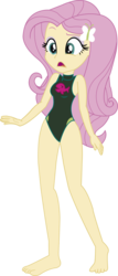 Size: 5639x13169 | Tagged: safe, artist:marcorulezzz, edit, edited screencap, screencap, fluttershy, human, blue crushed, equestria girls, g4, my little pony equestria girls: better together, barefoot, beach shorts swimsuit, clothes, feet, female, fluttershy's beach shorts swimsuit, fluttershy's one-piece swimsuit, full body, legs, not a vector, one-piece swimsuit, simple background, solo, swimsuit, swimsuit edit, transparent background, vector