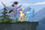 Size: 3507x2379 | Tagged: safe, artist:baldmoose, oc, oc only, oc:glacandra, oc:luxor, oc:tulipan, classical hippogriff, hippogriff, pony, unicorn, digital art, high res, luxorian trio, mountain