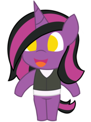 Size: 774x1032 | Tagged: safe, artist:showtimeandcoal, oc, oc only, oc:showtime, pony, animal crossing, clothes, female, filly, mare, ponysona, simple background, solo, style, transparent background, vest