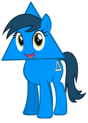 Size: 1000x1400 | Tagged: safe, artist:batbow, oc, oc:triangle mare, earth pony, pony, female, happy, immatoonlink, mare, particle mare, simple background, smiling, transparent background, triangle, vector