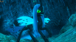 Size: 3840x2160 | Tagged: safe, artist:loveslove, queen chrysalis, changeling, changeling queen, g4, 3d, 4k, female, high res, raised hoof, solo, source filmmaker