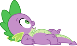 Size: 3567x2170 | Tagged: safe, artist:porygon2z, spike, dragon, g4, high res, lying down, male, open mouth, simple background, solo, transparent background, vector