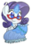 Size: 1296x1873 | Tagged: safe, artist:fluffyxai, rarity, pony, unicorn, g4, chibi, clothes, cute, dress, female, glasses, glowing horn, horn, magic, mare, needle, raribetes, rarity's glasses, sewing, simple background, smiling, solo, transparent background