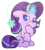 Size: 1536x1710 | Tagged: safe, artist:fluffyxai, starlight glimmer, pony, unicorn, g4, interseason shorts, starlight the hypnotist, chibi, cute, female, floppy ears, glimmerbetes, jewelry, magic, mare, no pupils, pendant, raised hoof, simple background, sitting, solo, transparent background