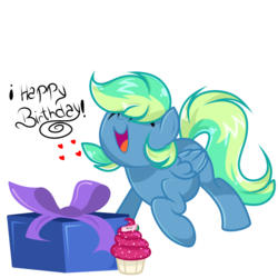 Size: 2000x2000 | Tagged: safe, artist:takan0, oc, oc only, pegasus, pony, cupcake, female, food, high res, mare, present, simple background, solo, transparent background