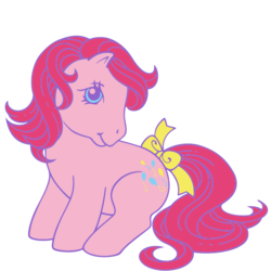 Size: 700x700 | Tagged: safe, pinkie pie, earth pony, pony, g1, g4, official, cute, diapinkes, female, g4 to g1, generation leap, rainbow squad, retro, ribbon, simple background, sitting, solo, transparent background, vector