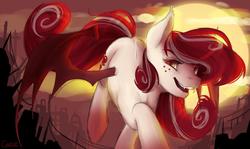 Size: 1024x609 | Tagged: safe, artist:clarichi, oc, oc only, bat pony, pony, female, mare, solo