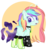 Size: 2348x2448 | Tagged: safe, artist:igzzy, oc, oc only, oc:ivy star, alien, alien pony, pony, antennae, boots, butt, choker, clothes, ear piercing, earring, female, high res, jewelry, mare, markings, multicolored hair, necklace, open mouth, piercing, plot, rainbow hair, shoes, socks, solo, spiked choker