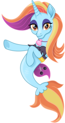 Size: 795x1500 | Tagged: safe, artist:cloudy glow, sassy saddles, seapony (g4), unicorn, g4, cutie mark, female, fins, hooves, horn, looking at you, movie accurate, seaponified, seapony sassy saddles, simple background, smiling, solo, species swap, transparent background