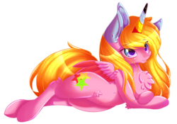 Size: 1273x893 | Tagged: safe, artist:miniaru, oc, oc:crystalstar, alicorn, pony, alicorn oc, female, mare, simple background, solo, transparent background