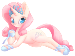 Size: 1084x807 | Tagged: safe, artist:miniaru, oc, oc only, oc:crystal dancer, pony, unicorn, ballet slippers, draw me like one of your french girls, female, jewelry, mare, simple background, solo, tiara, transparent background