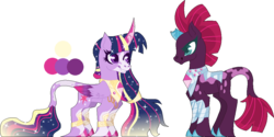 Size: 1058x531 | Tagged: safe, artist:arcticwinds143, tempest shadow, twilight sparkle, alicorn, pony, g4, female, lesbian, ship:tempestlight, shipping, simple background, transparent background, twilight sparkle (alicorn)