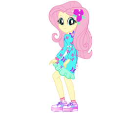 Size: 700x700 | Tagged: safe, fluttershy, equestria girls, g4, my little pony equestria girls: better together, official, clothes, converse, cute, female, geode of fauna, legs, magical geodes, shoes, simple background, smiling, sneakers, solo, transparent background