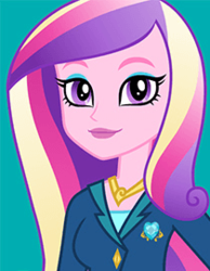 Size: 210x270 | Tagged: safe, dean cadance, princess cadance, equestria girls, g4, my little pony equestria girls: friendship games, official, clothes, female, icon, lipstick, smiling, solo