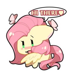 Size: 512x512 | Tagged: safe, artist:snowillusory, part of a set, fluttershy, butterfly, pegasus, pony, g4, female, hello there, solo