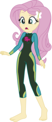 Size: 5692x13170 | Tagged: safe, artist:marcorulezzz, edit, edited screencap, screencap, fluttershy, human, blue crushed, equestria girls, equestria girls series, g4, barefoot, clothes, feet, female, fluttershy's wetsuit, full body, not a vector, simple background, solo, swimsuit, transparent background, vector, wetsuit