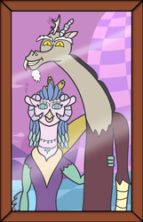 Size: 558x866 | Tagged: safe, artist:ultimatum323, discord, princess eris, g4, chaos, discorded landscape, picture, picture frame