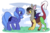Size: 1000x660 | Tagged: safe, artist:lulubell, discord, princess luna, draconequus, pony, g4, blank flank, cloud, cute, discute, duo, duo male and female, female, filly, filly luna, foal, freckles, grass, looking at each other, lunabetes, male, missing horn, open mouth, pegasus luna, s1 luna, simple background, smiling, standing, transparent background, unshorn fetlocks, woona, young discord, young luna, younger
