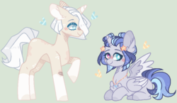 Size: 768x445 | Tagged: safe, artist:nocturnal-moonlight, oc, oc only, oc:crystsal lucidity, oc:mercury, alicorn, pony, unicorn, colt, female, filly, male, offspring, offspring's offspring, parents:oc x oc, prone, simple background