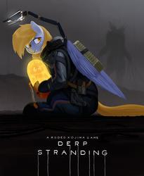 Size: 3000x3655 | Tagged: safe, artist:the-minuscule-task, derpy hooves, princess flurry heart, alicorn, pegasus, pony, g4, death stranding, female, foal, high res, mare