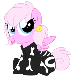 Size: 1067x1115 | Tagged: safe, artist:crystal-tranquility, oc, oc:almond bloom, pegasus, pony, clothes, costume, female, filly, simple background, skeleton costume, solo, transparent background