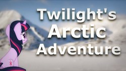 Size: 1280x720 | Tagged: safe, artist:msbreeze, twilight sparkle, pony, unicorn, g4, female, link in source, mare, solo, thumbnail, title card, twilight's arctic adventure, unicorn twilight, youtube link