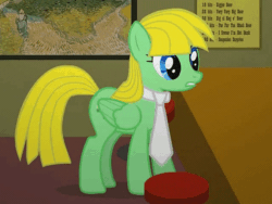 Size: 640x480 | Tagged: safe, artist:viva reverie, oc, oc only, oc:viva reverie, pegasus, pony, g4, angry, animated, ear flick, female, gif, horses doing horse things, immatoonlink, mare, necktie, raised hoof, show accurate, youtube link