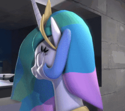 Size: 334x295 | Tagged: safe, artist:krunkidile, princess celestia, pony, cartoon horse program, g4, 3d, animated, female, looking at you, queen horseytime