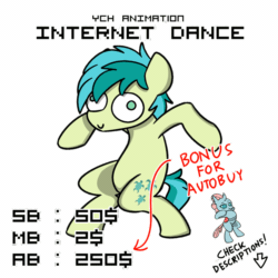 Size: 1000x1000 | Tagged: safe, artist:sugar morning, ocellus, sandbar, earth pony, pony, g4, advertisement, animated, bipedal, commission, cursed image, cute, dancing, derp, diaocelles, female, fortnite, fortnite dance, gif, orange justice, perfect loop, sandabetes, silly, silly pony, simple background, smiling, solo, transparent background, your character here