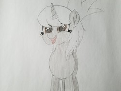 Size: 2016x1512 | Tagged: safe, artist:straighttothepointstudio, oc, oc only, oc:emination harvest, pony, unicorn, colored, solo, traditional art