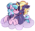 Size: 1050x950 | Tagged: safe, artist:crimmharmony, oc, oc only, oc:lillith star, unnamed oc, pegasus, pony, unicorn, blushing, bust, cloud, couple, duo, female, looking at each other, male, mare, simple background, stallion, transparent background