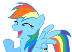 Size: 1492x1079 | Tagged: safe, edit, edited screencap, screencap, rainbow dash, pegasus, pony, g4, sonic rainboom (episode), background removed, eyes closed, female, happy, open mouth, proud, simple background, smiling, solo, spread wings, transparent background, wings