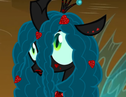 Size: 1300x1000 | Tagged: safe, edit, edited screencap, editor:php185, screencap, queen chrysalis, changeling, changeling queen, g4, the beginning of the end, beautiful, female, lipstick, solo