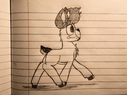 Size: 2560x1920 | Tagged: safe, artist:thebadbadger, oc, oc only, oc:plush, deer, pony, lined paper, solo, traditional art, walking