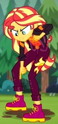 Size: 359x770 | Tagged: safe, screencap, sunset shimmer, equestria girls, equestria girls specials, g4, my little pony equestria girls: better together, my little pony equestria girls: sunset's backstage pass, cropped, female, mud, pointing, solo