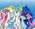 Size: 1000x810 | Tagged: safe, artist:omny87, princess cadance, princess celestia, princess luna, twilight sparkle, oc, oc:angelissa, oc:lightning flash, oc:swift sketch, alicorn, earth pony, pegasus, pony, g4, alicorn oc, bedroom eyes, bipedal, canon x oc, female, imminent vore, kitchen eyes, licking, licking lips, mare, mawshot, mouth, open mouth, tongue out, twilight sparkle (alicorn), twipred, wingding eyes