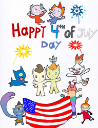 Size: 2461x3223 | Tagged: safe, artist:pokeneo1234, pound cake, pumpkin cake, pony, g4, spoiler:steven universe, 4th of july, american independence day, baby, baby pony, colt, crossover, female, filly, foal, high res, holiday, leadoni, little my, male, pokemon sword and shield, pokémon, rainbow caterpillar, scrobunny, spoilers for another series, steven universe, the moomins, thingumy and bob, uglydog, uglydoll, yo-kai watch